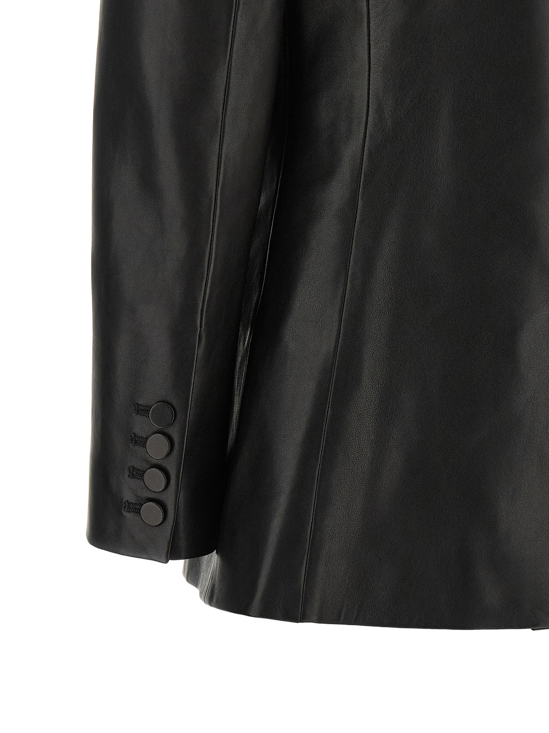 Balmain Leather Blazer Puffer Jackets - Nero | f8476a672408824b1292e45b6427221b9a024743