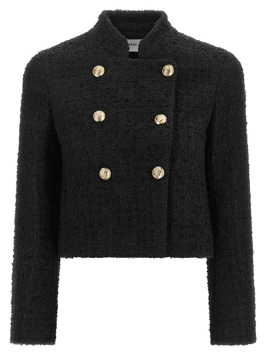 Balmain Double-Breasted Tweed Short Jacket BlazerS - Nero | b34afc4baaa09c12316ad7eff6ba02fc46f96cc2