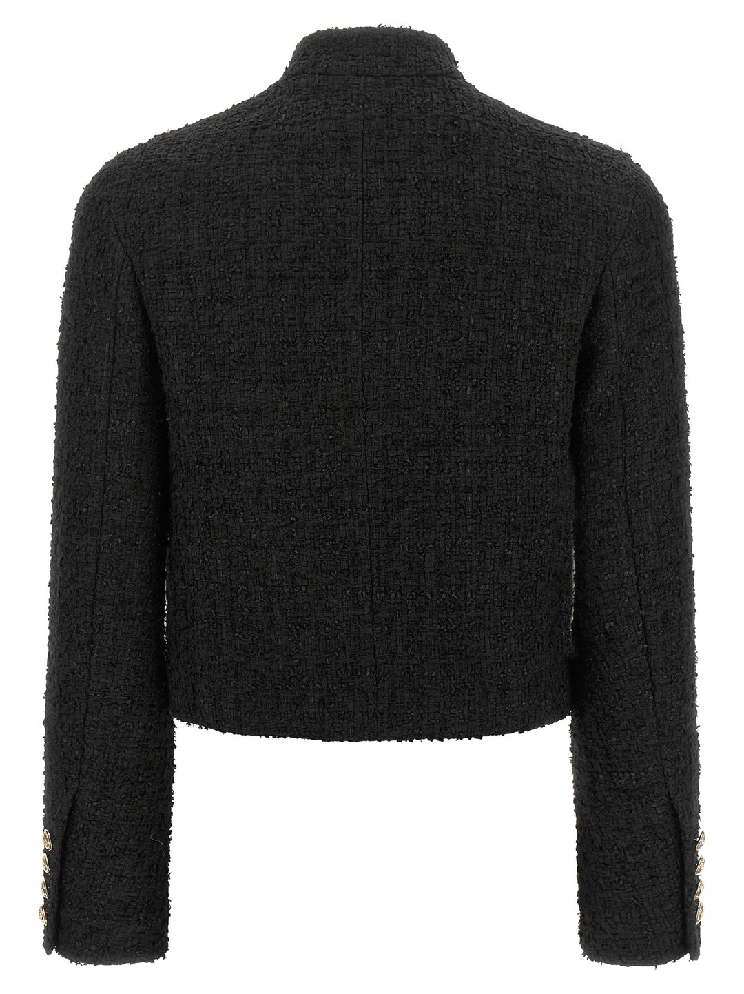 Balmain Double-Breasted Tweed Short Jacket BlazerS - Nero | 34909cfd6051018f5a9eba06dc33b80b59b976a7