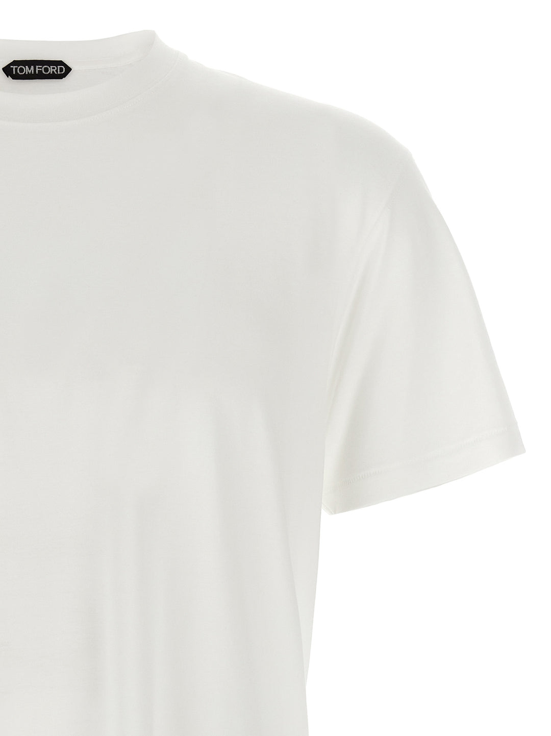 Tom Ford Logo Embroidery T shirt - Bianco | 4056c42330e673af70b1b50087c6c32942433622