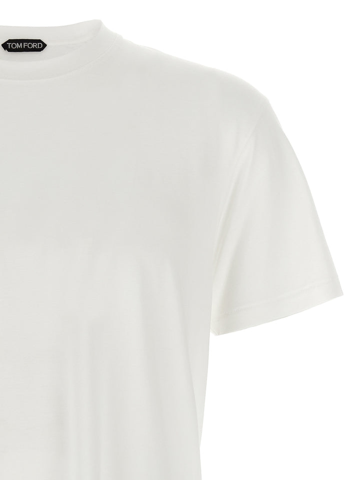 Tom Ford Logo Embroidery T shirt - Bianco | 4056c42330e673af70b1b50087c6c32942433622
