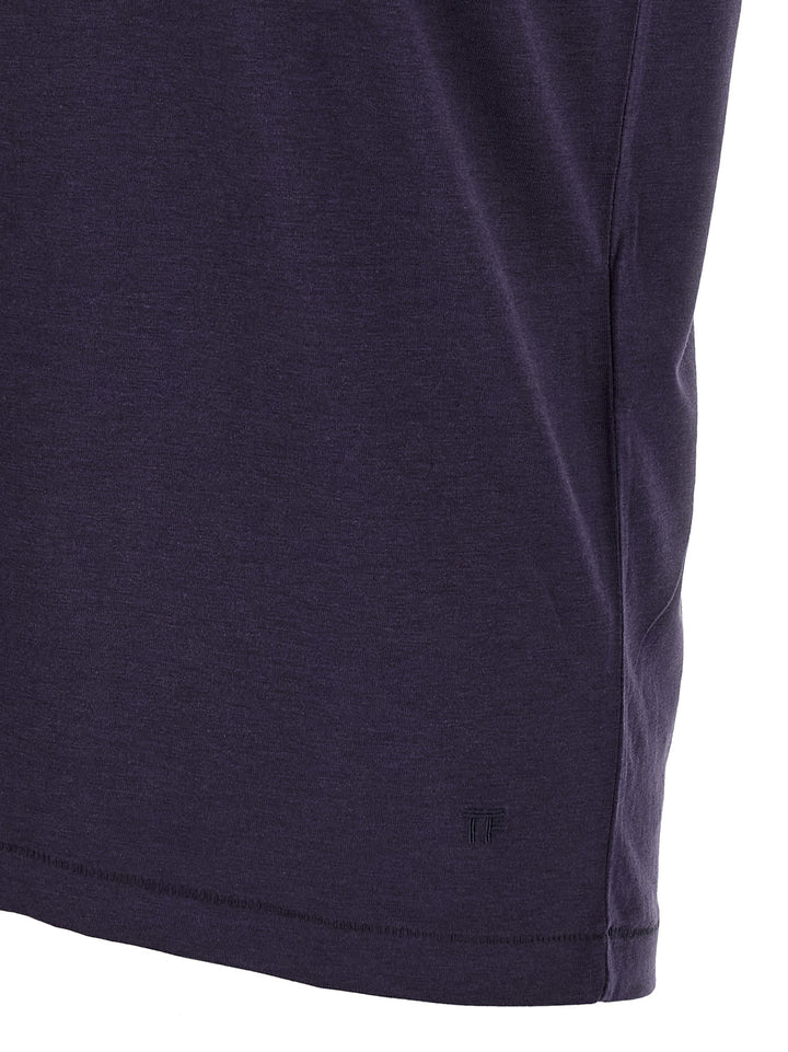 Tom Ford Logo Embroidery T shirt - Blu | 1d90ecbca413d0e17d2ca3214738cc07d11294d4