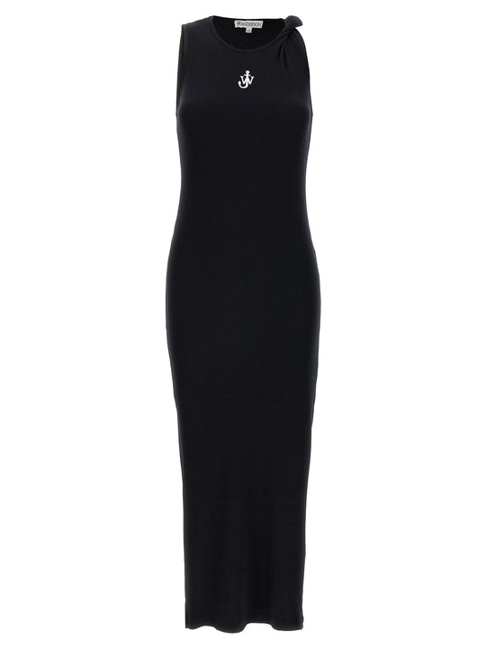 Logo Ribbed Dress Abiti Nero