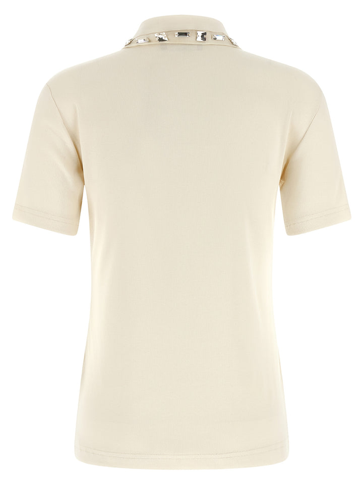 Fabiana Filippi Crystal Collar  Shirt Polo - Beige | 5e522f4024b87c65278b34ca621cd500afdef713