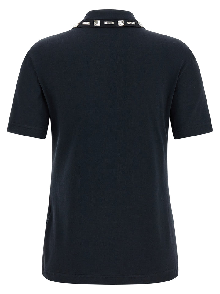 Fabiana Filippi Crystal Collar  Shirt Polo - Blu | 2aab9af9136275c4025466f59ce189177d32dde9