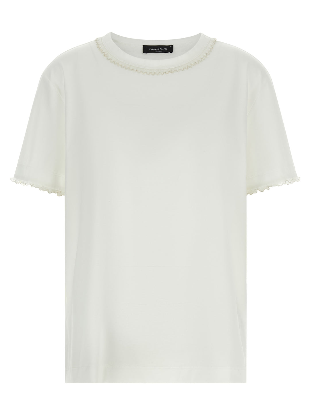 Fabiana Filippi Embroidery T shirt - Bianco | b078ea431ed4b439aeed281ebfd11d8597066c72