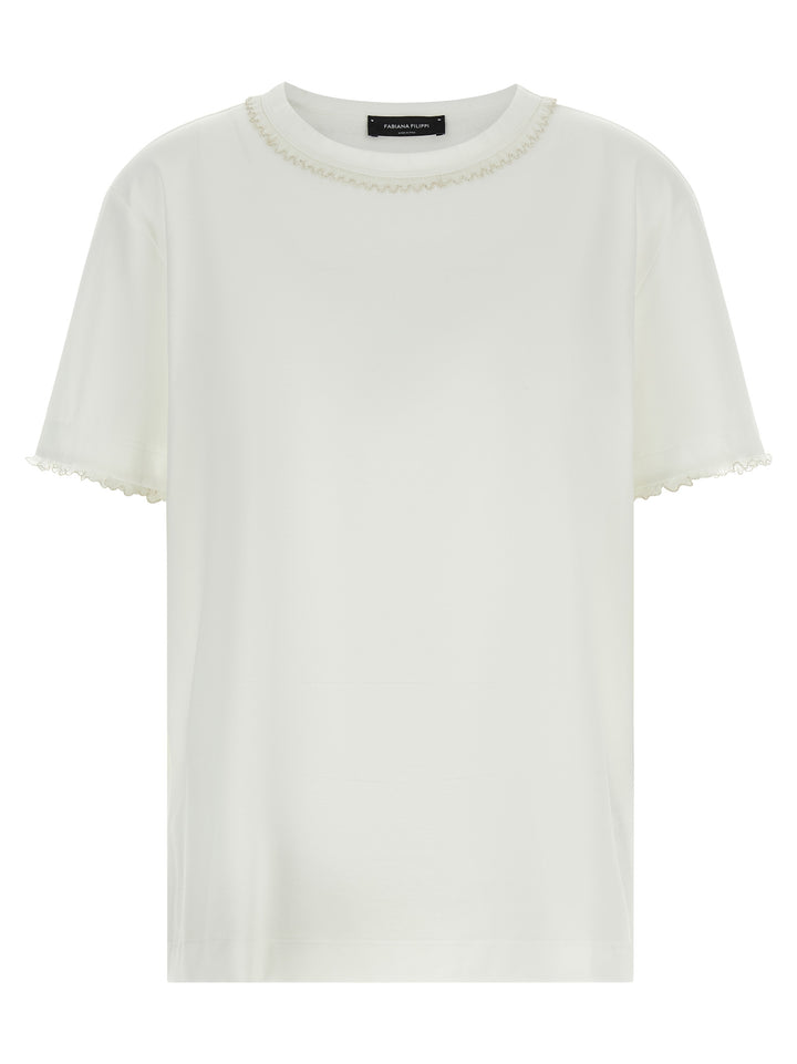 Fabiana Filippi Embroidery T shirt - Bianco | b078ea431ed4b439aeed281ebfd11d8597066c72