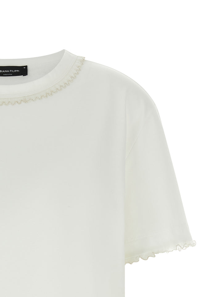 Fabiana Filippi Embroidery T shirt - Bianco | 38d9d1062aa000e846ca8b46d37ecb6b85d8f7b5