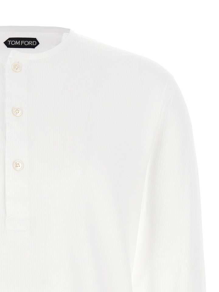 Tom Ford Ribbed Cotton T shirt - Bianco | f3ea97521b2ef73b169a99dcdcd5692016e26ce9