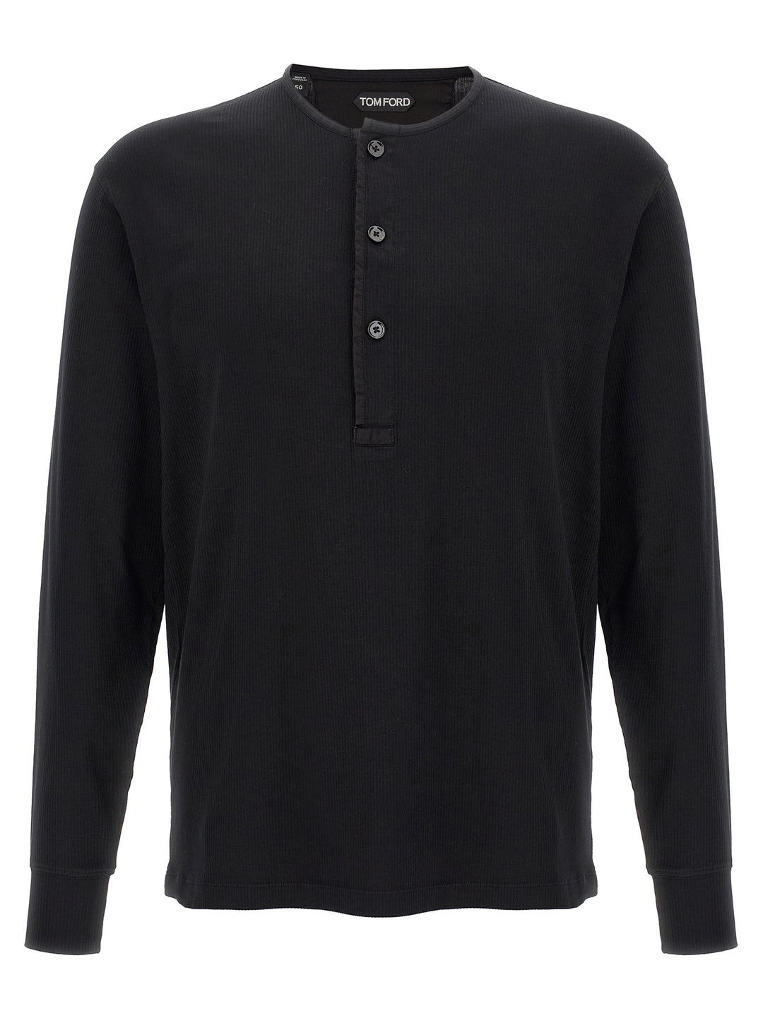 Tom Ford Ribbed Cotton T shirt - Nero | cf43a33457c09ef2c7ce8905c6ed182a73accb10