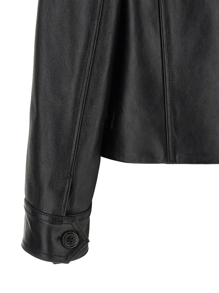 Marni Leather And Suede Jacket Puffer Jackets - Nero | 765b136714bfaabc0738c37b1852a8c803326393