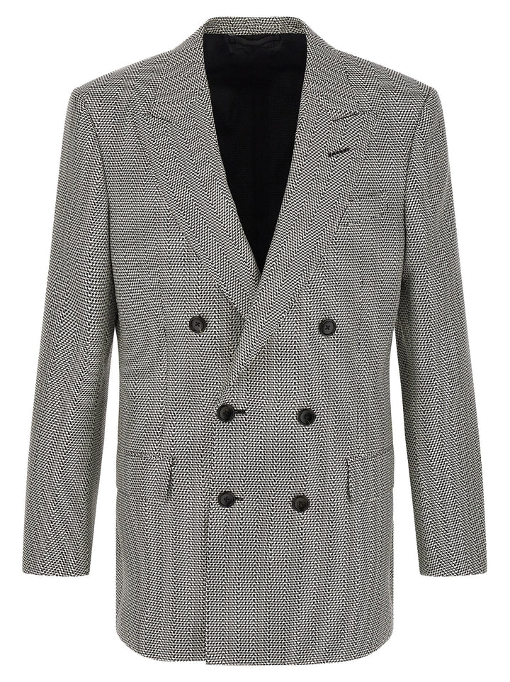 Tom Ford Jacquard Blazer - Bianco/Nero | 7e438b45663f25983ef4017e5331969657d7bef8