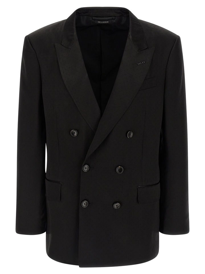 Tom Ford Tone-On-Tone Polka Dot Blazer - Nero | a8bb2c5bae70ba9578c2d280edb2dcf7d1a67112