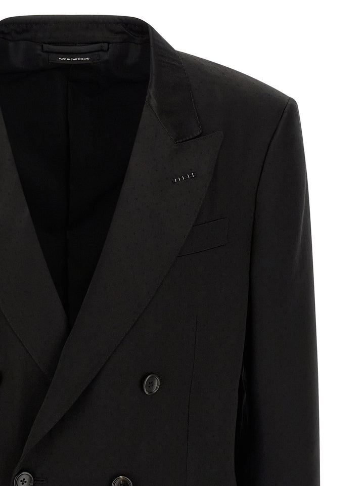 Tom Ford Tone-On-Tone Polka Dot Blazer - Nero | e461cc5561dfef2094a7d68532ff451f189d5b52
