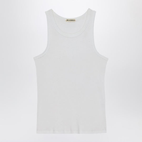White Ribbed Modal Tank Top