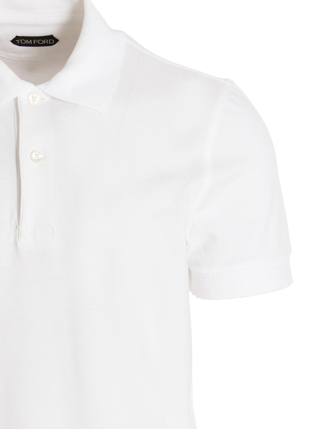 Tom Ford Piqué Cotton  Shirt Polo - Bianco | 936991564b3aaa43407d0c099fdd277585978aa6