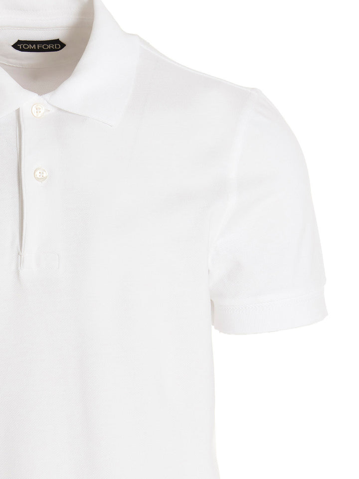 Tom Ford Piqué Cotton  Shirt Polo - Bianco | 936991564b3aaa43407d0c099fdd277585978aa6