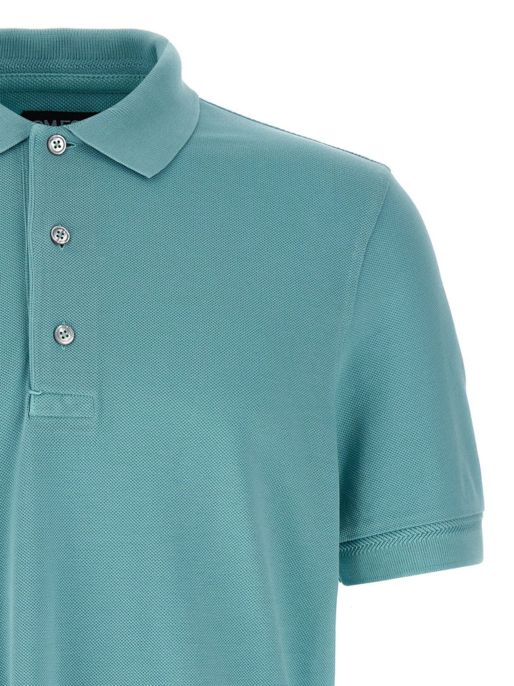 Tom Ford Piqué  Shirt Polo - Celeste | d6bda1b19191c80c64550feb7e7237c4d14db006