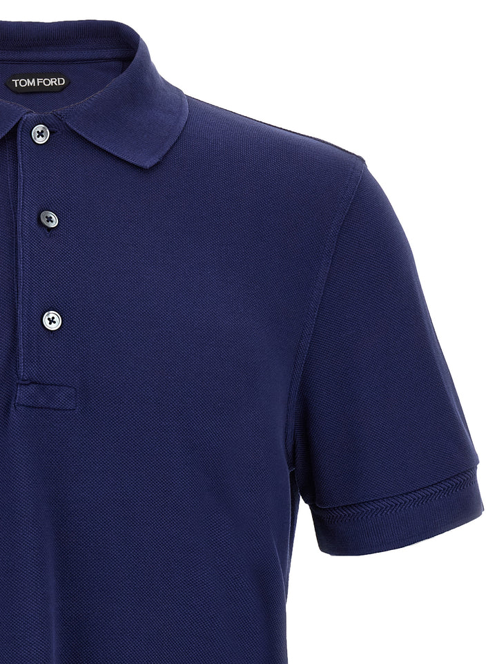 Tom Ford Piqué  Shirt Polo - Blu | 2646b7c4a730b2467e7fa3c3f6141271802bd398