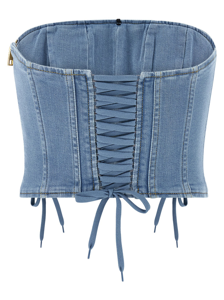 Elisabetta Franchi Bustier Top Top - Celeste | 776e4b6b4b33b38220d8dacc41a4960ad3cafb44