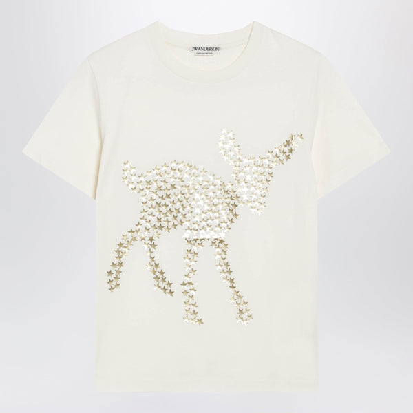 Animal Stars Graphic T-Shirt In Cotton Jersey, Ecru