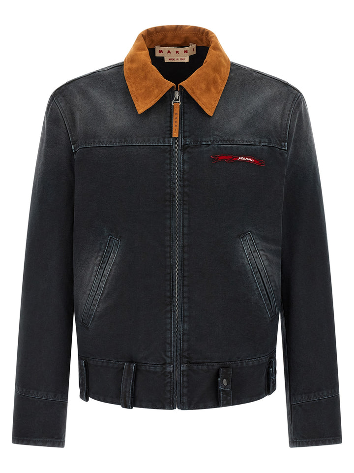 Marni Canvas Jacket Puffer Jackets - Grigio | e56e111e8f520b0f61bd71b3b46571b0f27365f4