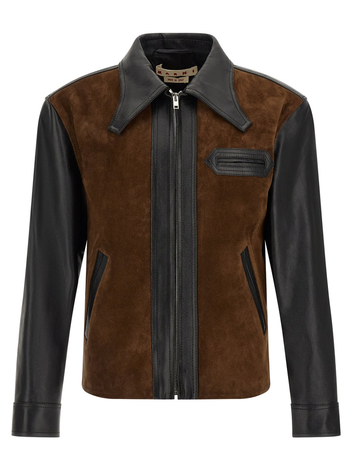 Marni Leather Jacket Puffer Jackets - Multicolor | c3138ed7c1889302af872aac39f50df274730258