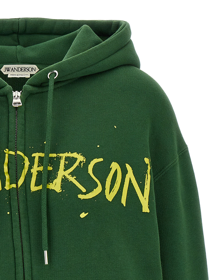 J.W. Anderson Printed Hoodie Felpe - Verde | 6696e9592d9569232fb650c440be7ed9c37b08d2