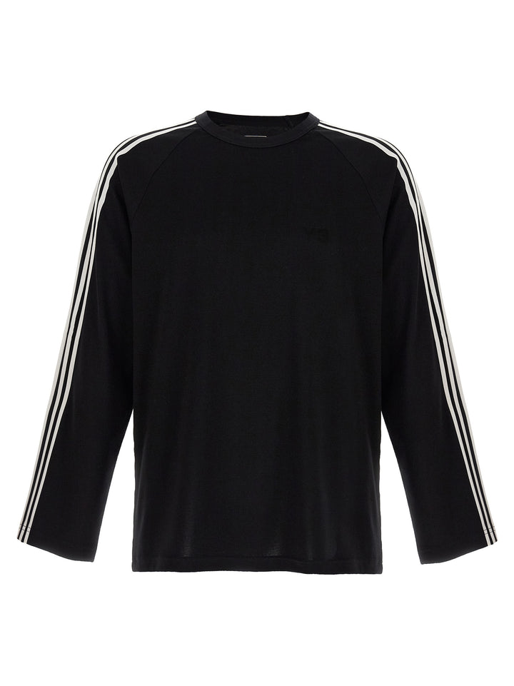 Y-3 Y-3 Long Sleeve Tee 3-Stripes T shirt - Bianco/Nero | eec76d2881b884dbc8ca65229a3aac7064752ee0
