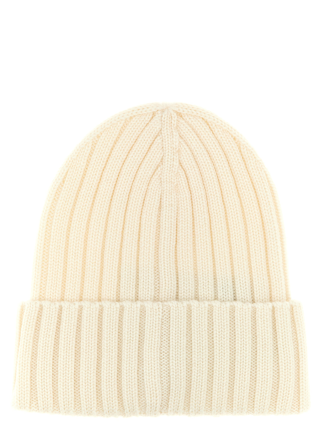Moncler Logo Patch Beanie Cappelli - Bianco | 94cf7f00b31139eb2b7372dadbe30fe42c85314f
