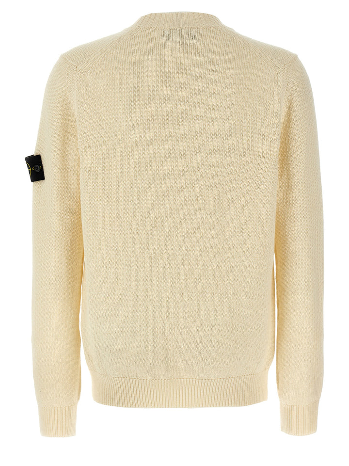 Stone Island Logo Badge Sweater Maglioni - Bianco | 64b93d7beef41397ea306571cae2e3537e489581