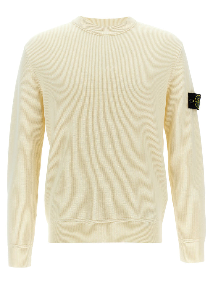 Stone Island Logo Badge Sweater Maglioni - Bianco | 43f9ed2c95e2213cae35b74d4a654830dff715ab