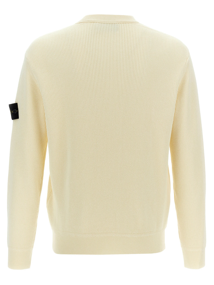 Stone Island Logo Badge Sweater Maglioni - Bianco | 786b906b6c7b32cb28400538fb6de10a64810adc