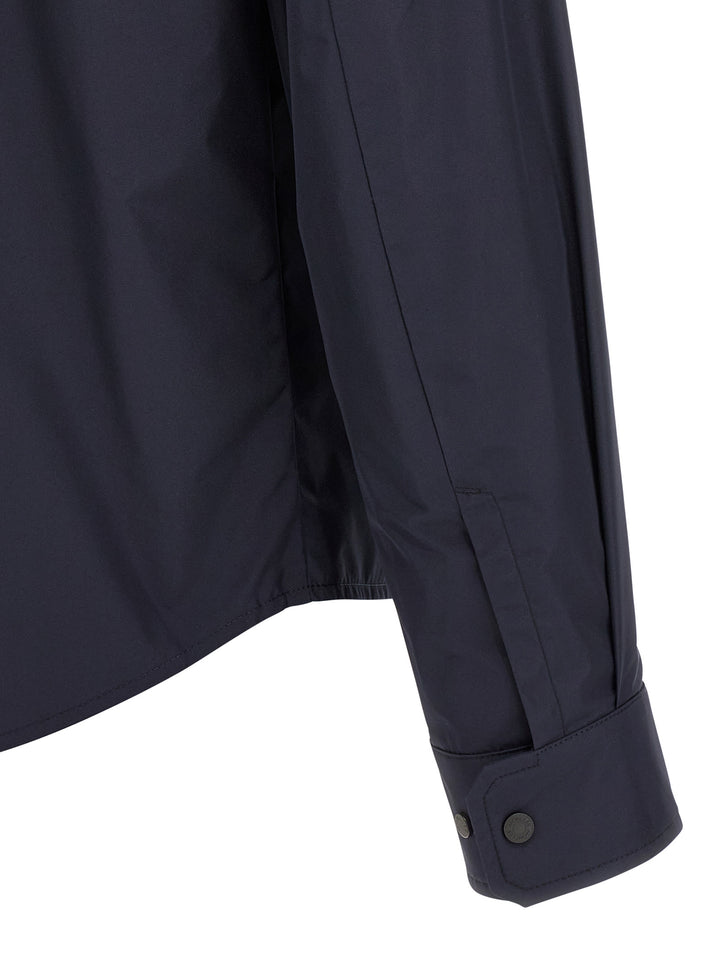 Moncler Tech Fabric Shirt Camicie - Blu | 2c5390e44ff0cb30594f72d9c92582d39c77ef85