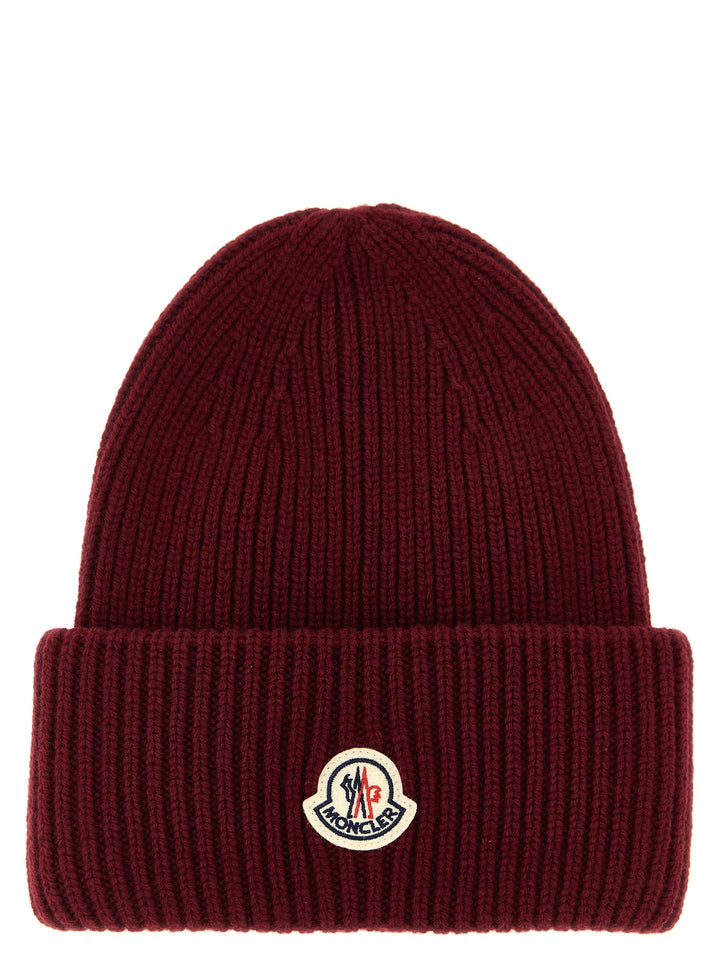 Moncler Wool And Cashmere Beanie Cappelli - Bordeaux | 1a58654b0d3cc8e4dbce1053b07bba398477080c