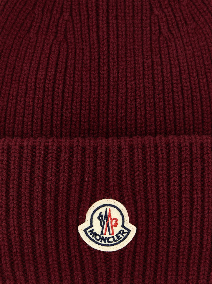 Moncler Wool And Cashmere Beanie Cappelli - Bordeaux | daebe62c0cdd2e76c9920ef93ab73c6f459f48e4