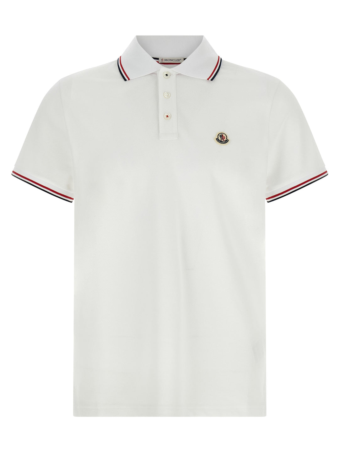 Moncler Piqué Cotton  Shirt Polo - Bianco | 5d7330b4238adbf0a8e89dbf3521cab8985e492f