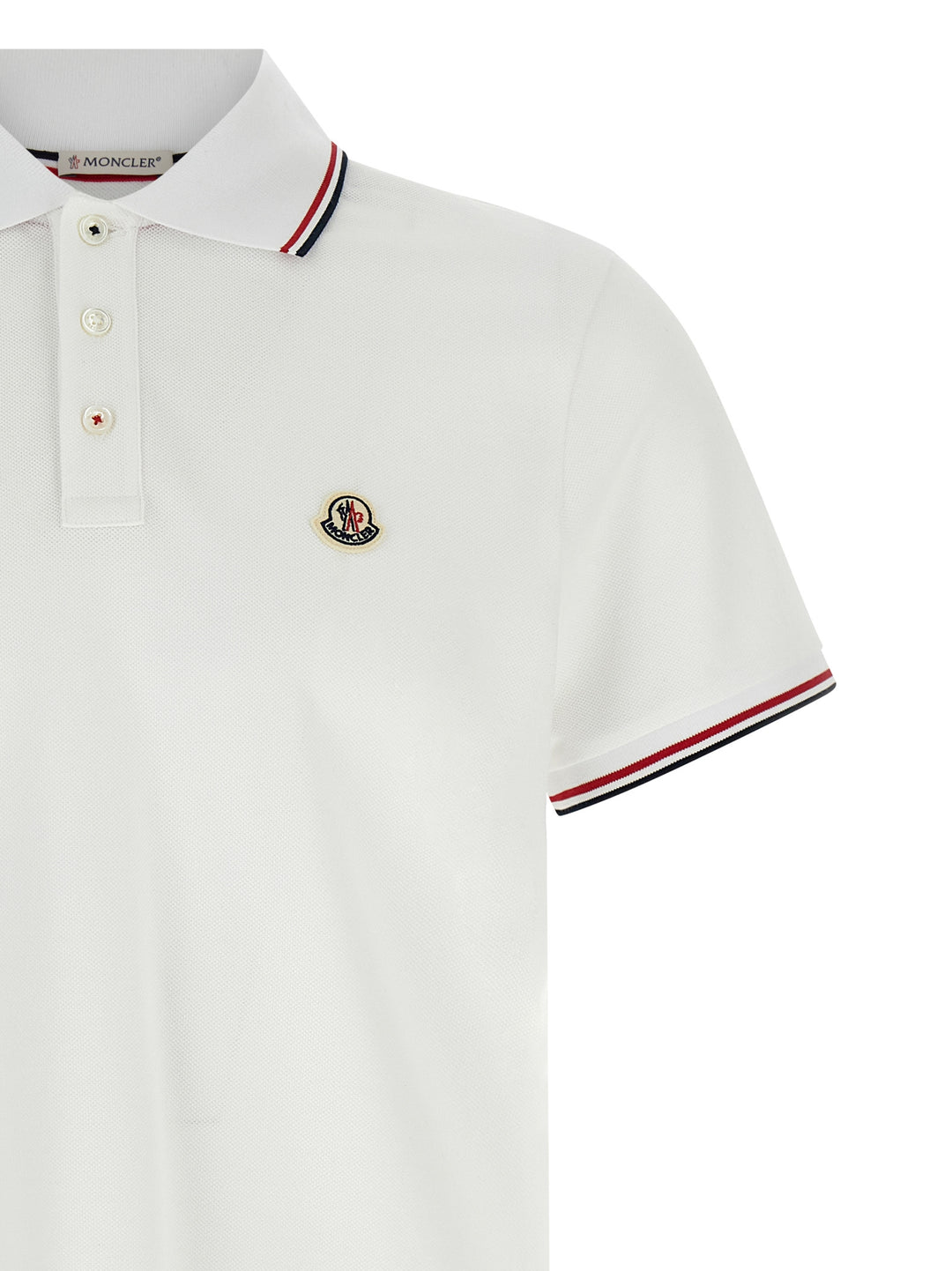 Moncler Piqué Cotton  Shirt Polo - Bianco | f4052223be6afac737fc3735bcea8eae9ba02779