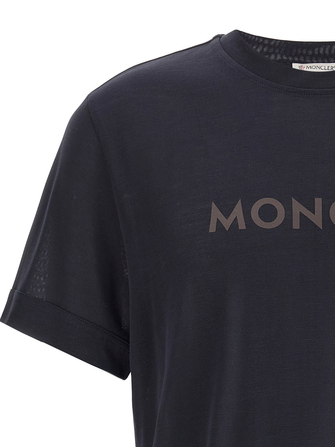 Moncler Printed T shirt - Blu | ef35e061b4a3bd48e222ec14b55eaa1fb51756d3
