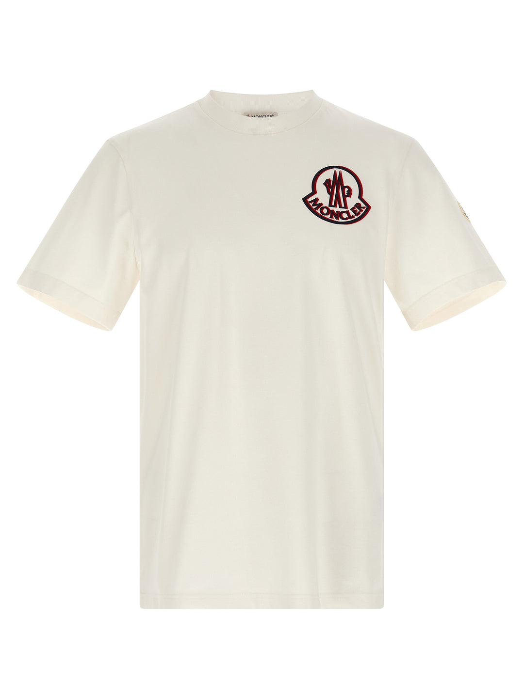 Moncler Flocked Logo T shirt - Bianco | f4f851155ff8f981375f7070504558240ad5395a