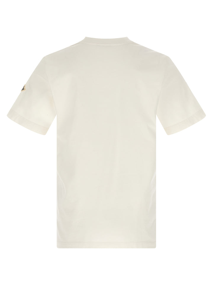 Moncler Flocked Logo T shirt - Bianco | 94daeaaa30d27a59f7e5d80668d3175b95981351