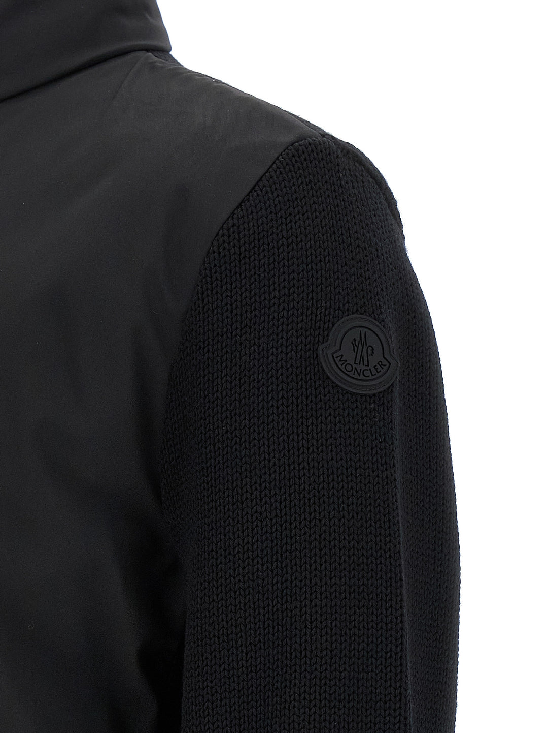 Moncler Matt Effect Cardigan Maglioni - Nero | 738a6f3628b4281b8057919ef60493b6d4caccb2