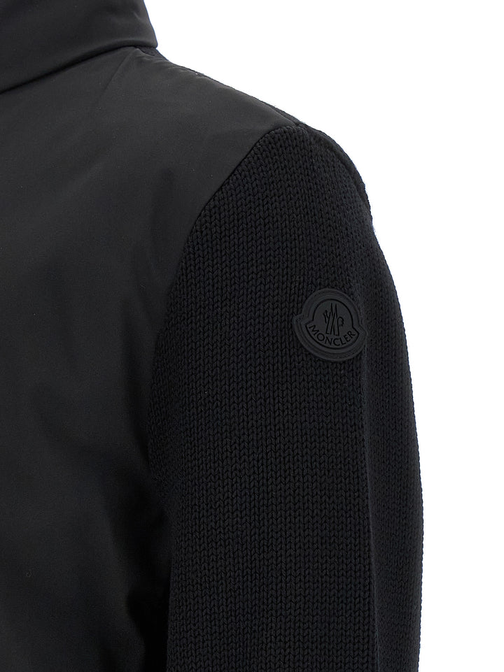 Moncler Matt Effect Cardigan Maglioni - Nero | 738a6f3628b4281b8057919ef60493b6d4caccb2