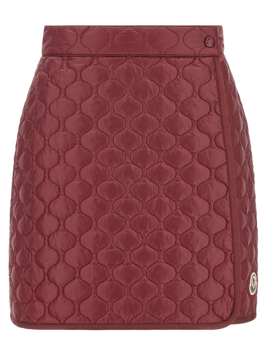 Square Quilting Skirt Gonne Bordeaux