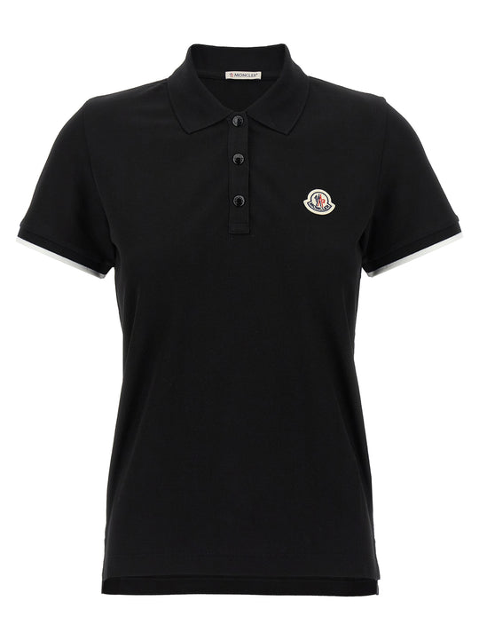 Logo Patch Shirt Polo Nero