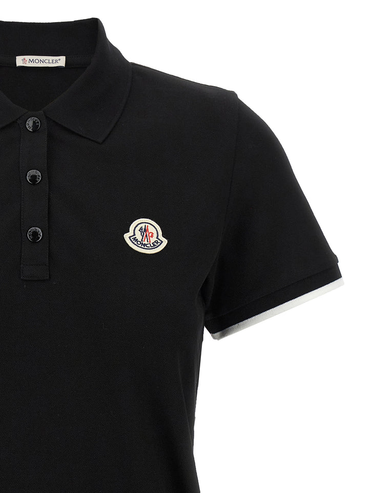 Moncler Logo Patch  Shirt Polo - Nero | 8ca17dbee1eae8034a0a64e6506b89fb2b93de95