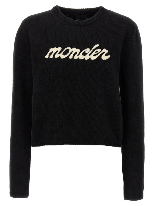Chenille Logo Sweater Maglioni Bianco/Nero