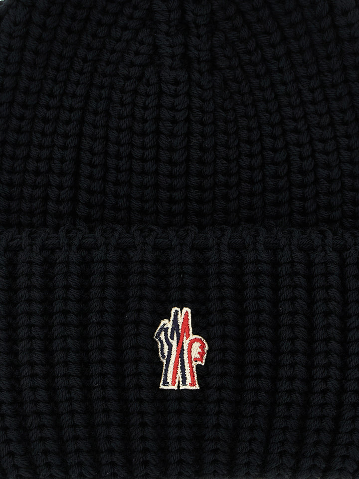 Moncler Grenoble Logo Patch Beanie Cappelli - Nero | 70838523380e388d417a5224c1579eef8a879b46