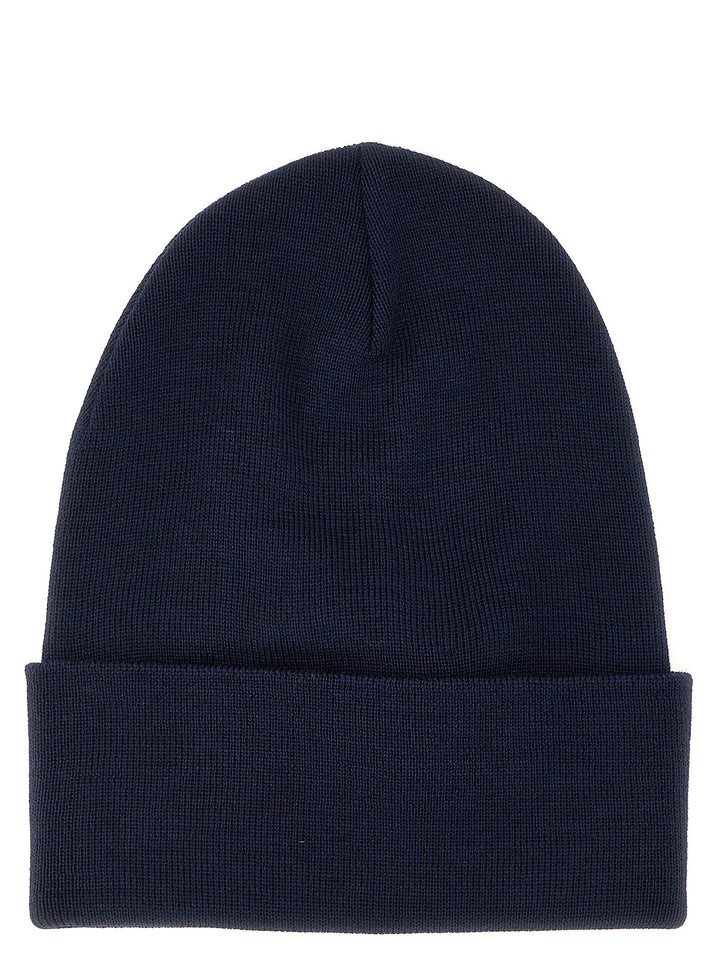 Moncler Grenoble Logo Patch Beanie Cappelli - Blu | 39ec765fd9cfed6b0c74a5af4b39e0ba021bca61