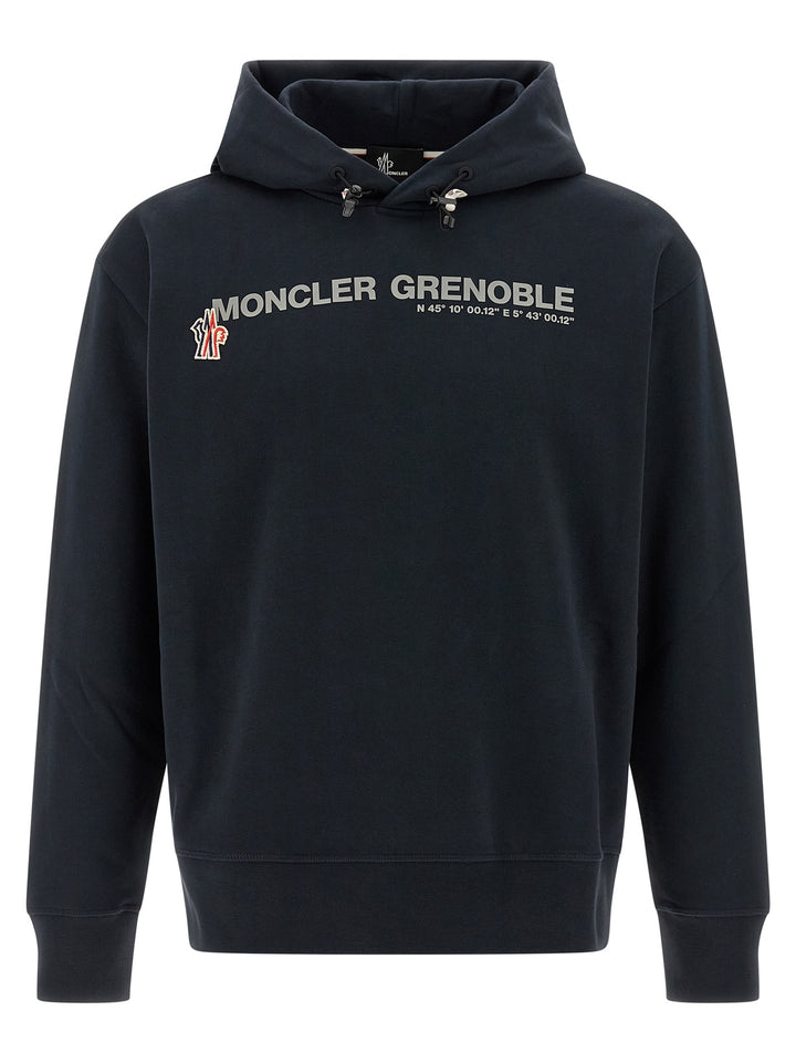 Moncler Grenoble Logo Hoodie Felpe - Blu | 9faee0bb57bd18d2e0a0863d4f05ee516e6a9de6